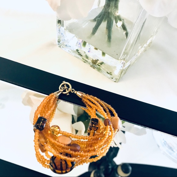 BoHo Handmade Beaded Bracelet - Brown/Tan - Picture 3 of 8